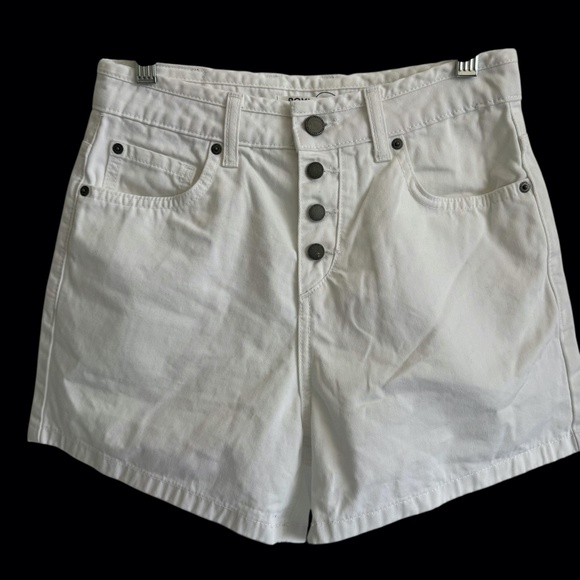 NWT ROXY High Rise White Denim Jean Shorts Women's Button up fly Size 27 - Picture 1 of 16